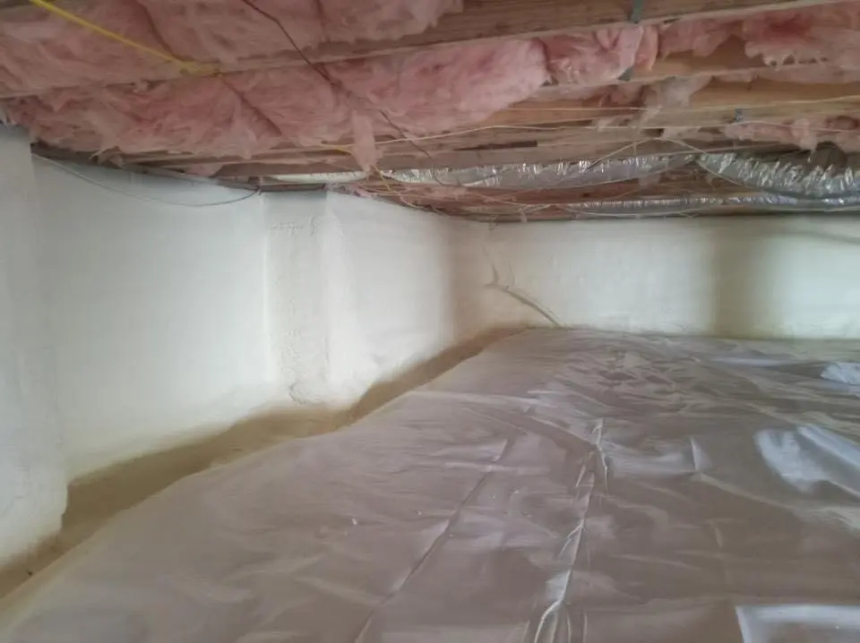 Crawl space encapsulation with closed-cell spray foam for Spray Foam Roofing Repair in Granville
